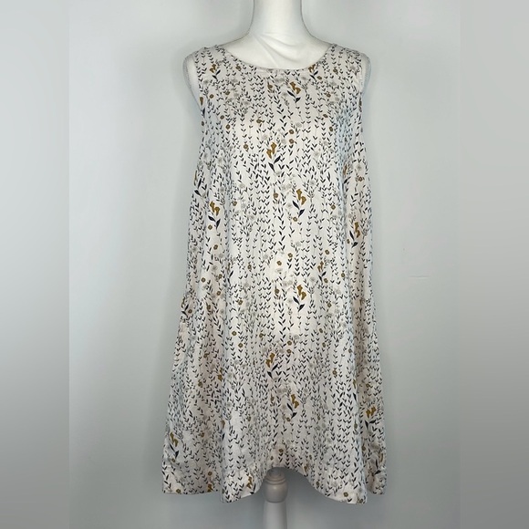 Rachel  Zoe 100% Linen Floral A Line Shift Dress. Size Large. - Picture 1 of 11